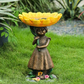 Nature Haven: Sunflower Bird Bath, Deer Ornament, Rabbit, and Mosses